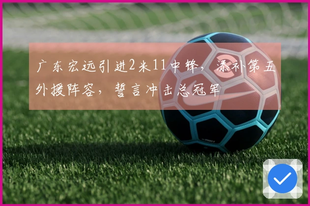 广东宏远引进2米11中锋，添补第五外援阵容，誓言冲击总冠军